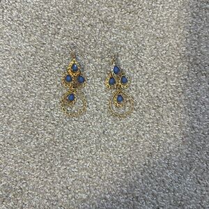 Elegant Gold and Blue Earrings